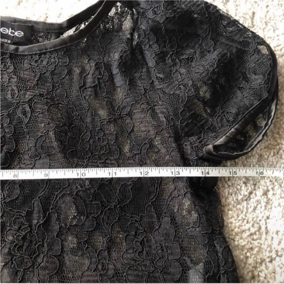 Bebe Black Lace Crop Top Size Small - Picture 4 of 5